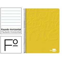 Cuaderno espiral liderpapel folio write tapa blanda 80h 60gr horizontal con margen color amarillo