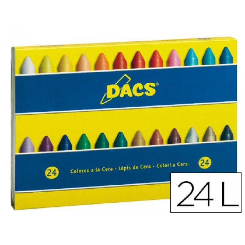 Lápices cera dacs caja de 24 colores