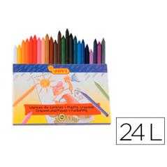 Lápices cera jovi hexagonal caja de 24 colores