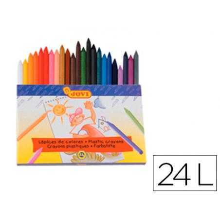 Lápices cera jovi hexagonal caja de 24 colores