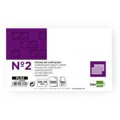 Ficha liderpapel lisa nº2 75 x 125mm paquete de 100 180g