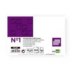Ficha liderpapel lisa nº1 65x95mm paquete de 100 180g