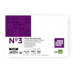 Ficha liderpapel lisa nº3 100x150mm paquete de 100 180g