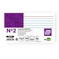 Ficha liderpapel rayada nº2 75x125 mm 180g/m2 paquete de 100 unidades