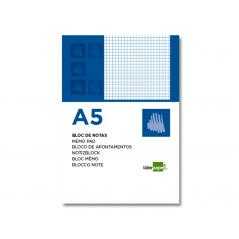 Bloc notas liderpapel cuadro 4mm a5 80 hojas 60g/m2 perforado