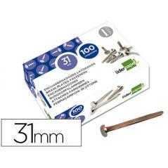 Encuadernadores liderpapel niquelados n.7 31 mm caja de 100 unidades