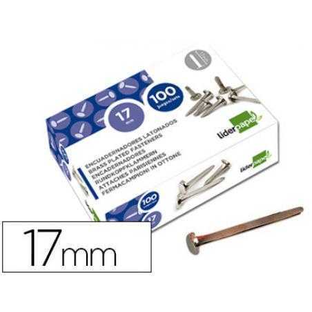 Encuadernadores liderpapel niquelados n.2 17 mm caja de 100 unidades