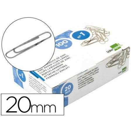 Clips liderpapel n. 1 labiados 20 mm caja de 100 unidades