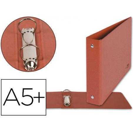 Carpeta de 2 anillas 25mm redondas liderpapel cuarto apaisado carton cuero