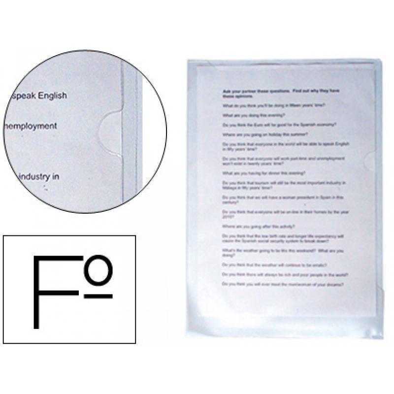 Carpeta dossier uñero plastico q-connect 180 mc folio transparente