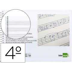 Bloc musica liderpapel para guitarra hexagrama 3 mm cuarto 20 hojas 100g/m2