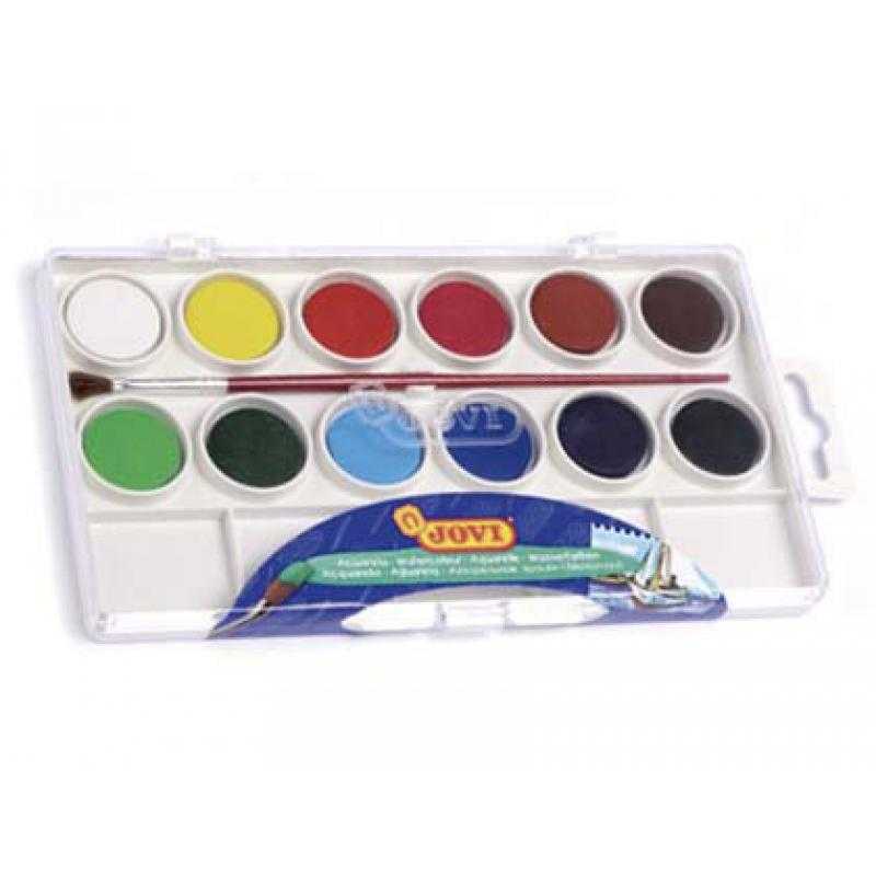 Acuarela jovi 12 colores estuche de plástico
