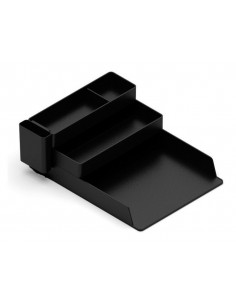 Bandeja sobremesa plastico q-connect organizador de escritorio con 4 departamentos color negro