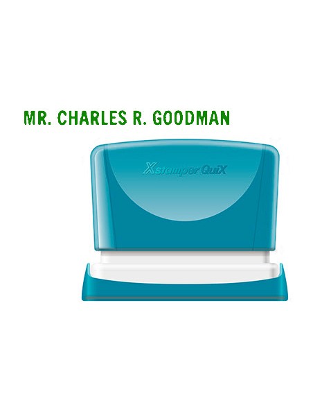 Sello x'stamper quix personalizable color verde medidas 4x60 mm q-05