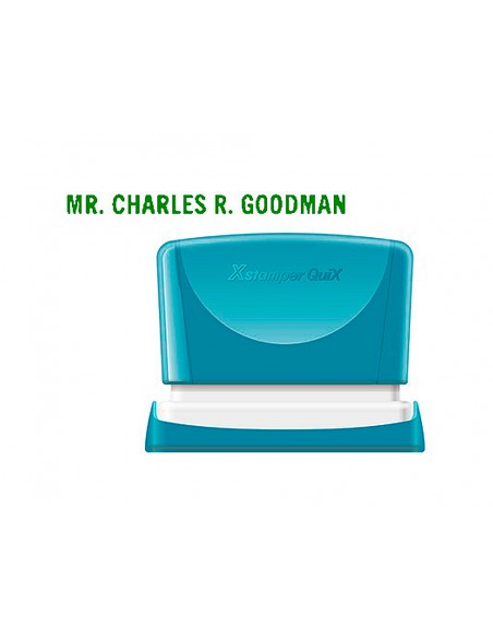 Sello x'stamper quix personalizable color verde medidas 4x60 mm q-05