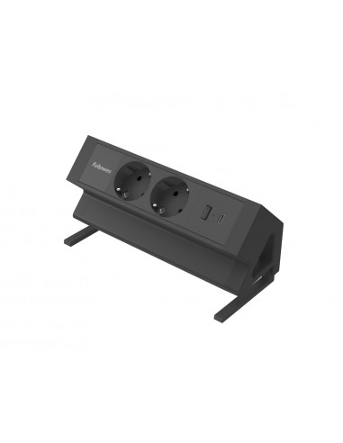 Regleta fellowes sobremesa 1 toma + usb a/c negro