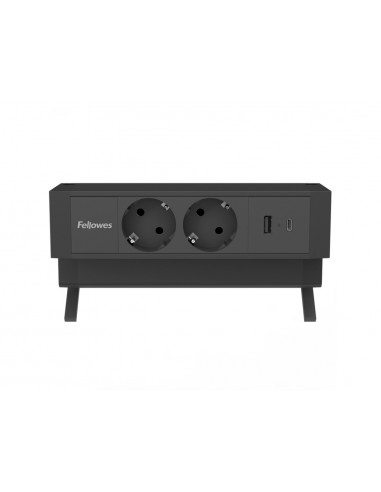 Regleta fellowes sobremesa 1 toma + usb a/c negro