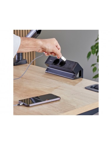 Regleta fellowes sobremesa 1 toma + usb a/c negro