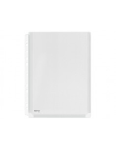 Funda multitaladro leitz con fuelle din a4 con refuerzo 170 mc cristal pack de 10 unidades