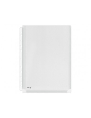 Funda multitaladro leitz con fuelle din a4 con refuerzo 170 mc cristal pack de 10 unidades
