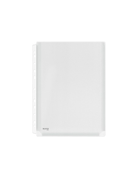 Funda multitaladro leitz con fuelle din a4 con refuerzo 170 mc cristal pack de 10 unidades