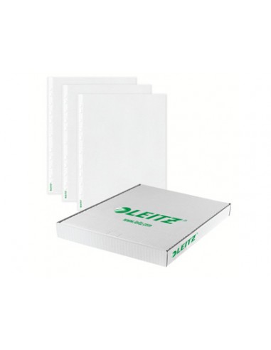 Funda multitaladro leitz con fuelle din a4 con refuerzo 170 mc cristal pack de 10 unidades