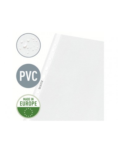 Funda multitaladro leitz con fuelle din a4 con refuerzo 170 mc cristal pack de 10 unidades