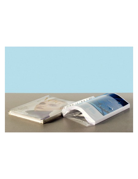 Funda multitaladro leitz con fuelle din a4 con refuerzo 170 mc cristal pack de 10 unidades