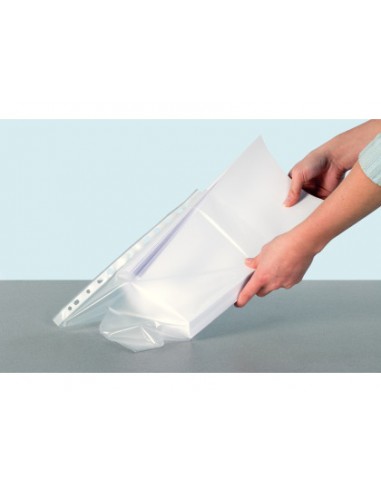 Funda multitaladro leitz con fuelle din a4 con refuerzo 170 mc cristal pack de 10 unidades