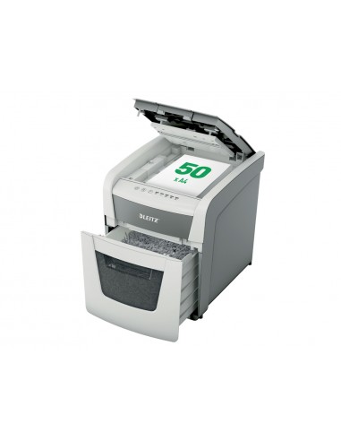 Destructora de documentos leitz iq auto+ office 50 capacidad de corte 50 hojas destruye grapas y clips