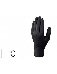 Guantes de nitrilo deltaplus no empolvado desechable talla 10 color negro caja de 100 unidades