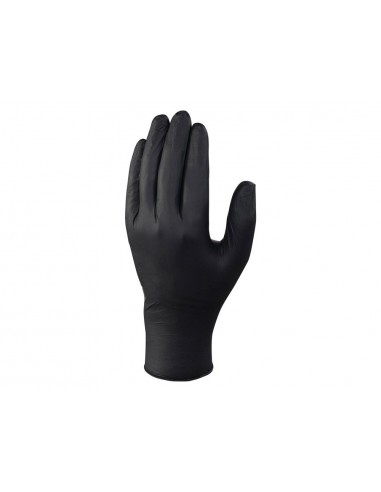 Guantes de nitrilo deltaplus no empolvado desechable talla 10 color negro caja de 100 unidades