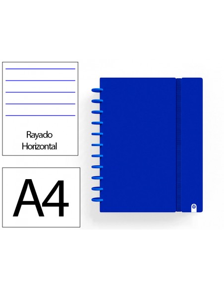 Cuaderno ingeniox foam a4 80h rayado horizontal azul oscuro