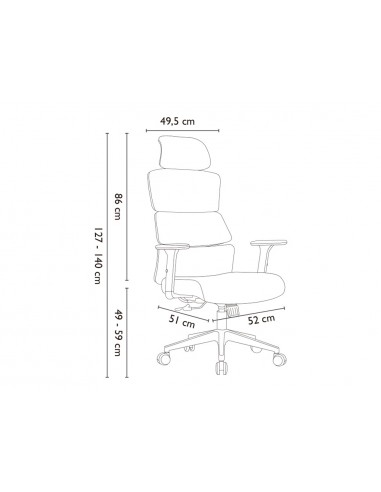Silla q-connect direccion aurea similpiel alt max 1400 mm anc 520 mm prof 510 mm ruedas premium blanco