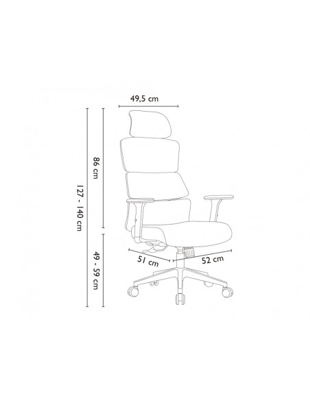 Silla q-connect direccion aurea similpiel alt max 1400 mm anc 520 mm prof 510 mm ruedas premium blanco