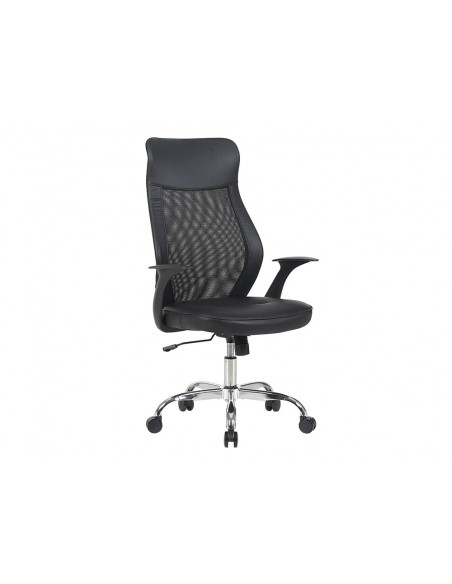 Silla q-connect direccion bergamo malla/similpiel alt max 1210mm anch 520mm prof 480mm ruedas premium negro