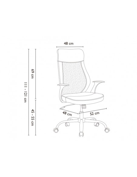 Silla q-connect direccion bergamo malla/similpiel alt max 1210mm anch 520mm prof 480mm ruedas premium negro