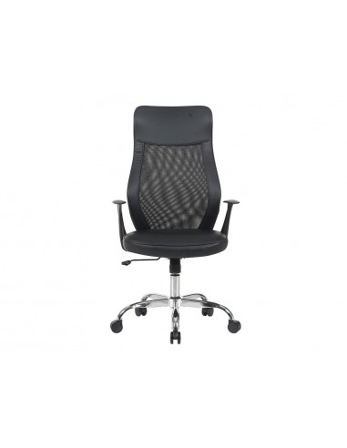Silla q-connect direccion bergamo malla/similpiel alt max 1210mm anch 520mm prof 480mm ruedas premium negro