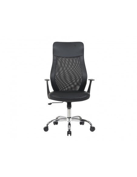 Silla q-connect direccion bergamo malla/similpiel alt max 1210mm anch 520mm prof 480mm ruedas premium negro