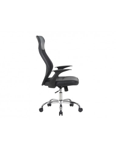 Silla q-connect direccion bergamo malla/similpiel alt max 1210mm anch 520mm prof 480mm ruedas premium negro