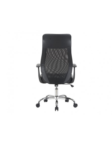 Silla q-connect direccion bergamo malla/similpiel alt max 1210mm anch 520mm prof 480mm ruedas premium negro