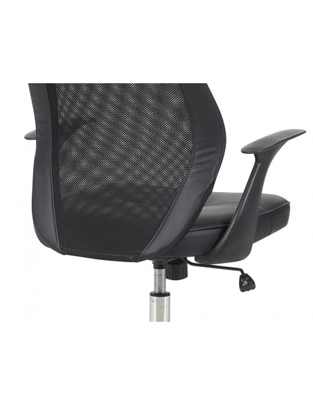 Silla q-connect direccion bergamo malla/similpiel alt max 1210mm anch 520mm prof 480mm ruedas premium negro