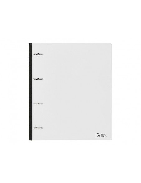 Carpeta liderpapel 4 anillas redondas 25 mm polipropileno din a4 ultra compacta con lomo extensible 4 cm translucida