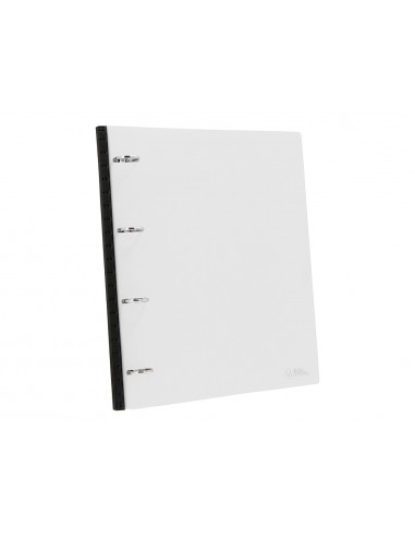 Carpeta liderpapel 4 anillas redondas 25 mm polipropileno din a4 ultra compacta con lomo extensible 4 cm translucida