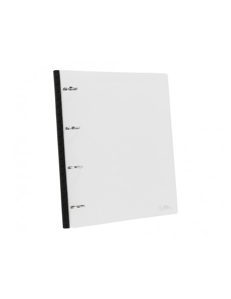 Carpeta liderpapel 4 anillas redondas 25 mm polipropileno din a4 ultra compacta con lomo extensible 4 cm translucida