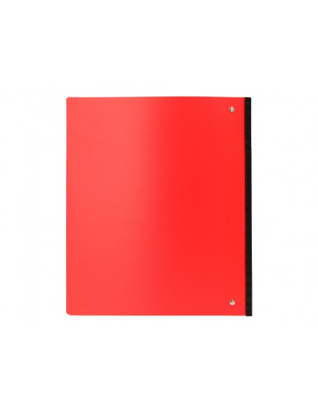 Carpeta liderpapel 4 anillas redondas 25 mm polipropileno din a4 ultra compacta con lomo extensible 4 cm rojo