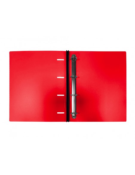 Carpeta liderpapel 4 anillas redondas 25 mm polipropileno din a4 ultra compacta con lomo extensible 4 cm rojo