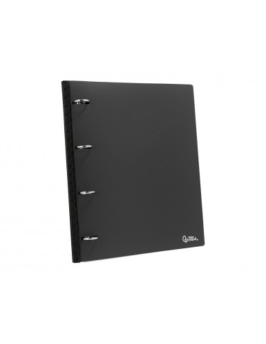 Carpeta liderpapel 4 anillas redondas 25 mm polipropileno din a4 ultra compacta con lomo extensible 4 cm negro