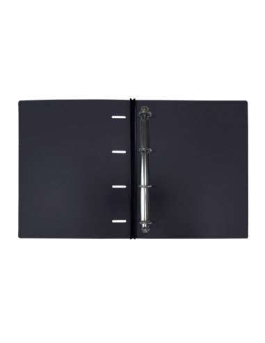 Carpeta liderpapel 4 anillas redondas 25 mm polipropileno din a4 ultra compacta con lomo extensible 4 cm negro