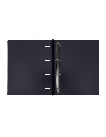 Carpeta liderpapel 4 anillas redondas 25 mm polipropileno din a4 ultra compacta con lomo extensible 4 cm negro